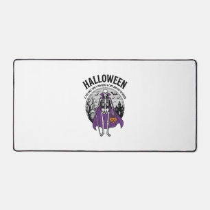Funny Skeleton Halloween Cape Quote Vintage Design Desk Mat