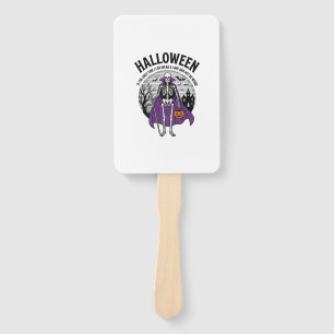 Funny Skeleton Halloween Cape Quote Vintage Design Hand Fan