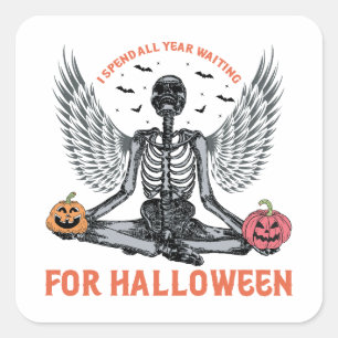Funny Skeleton Halloween - Countdown to Halloween Square Sticker