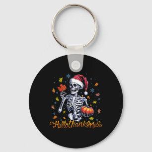 Funny Skeleton Halloween Mery Christmas Happy Hall Key Ring