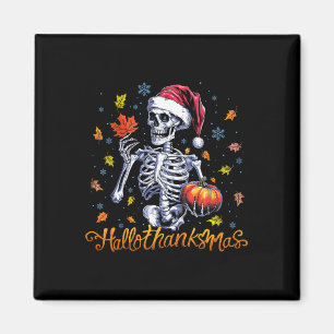 Funny Skeleton Halloween Mery Christmas Happy Hall Magnet