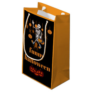 Funny Skeleton Halloween Small Gift Bag