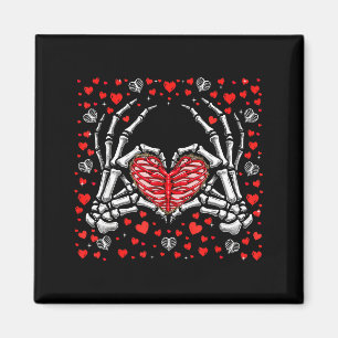 Funny Skeleton Hand Heart Valentines Day Bones Lov Magnet