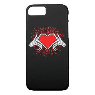 Funny Skeleton Hand Heart Valentines Day iPhone 8/7 Case