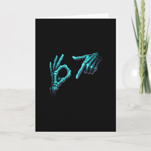 Funny Skeleton Hand Meme 67 Gen Alpha Halloween Si Card