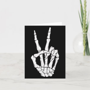 Funny Skeleton Hands Peace Sign Love Halloween Cos Card