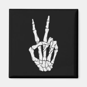 Funny Skeleton Hands Peace Sign Love Halloween Cos Magnet