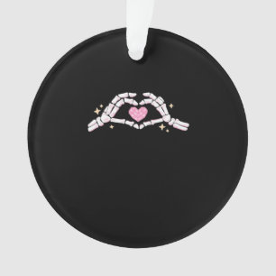 Funny Skeleton Heart Hands Creative Vibe Ornament