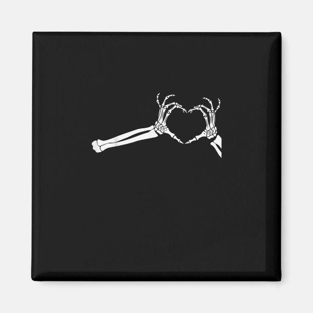 Funny Skeleton Heart Hands. Halloween Costume Skel Magnet (Front)
