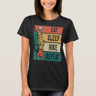 Funny skeleton hiking, eat sleep hike repeat T-Shirt