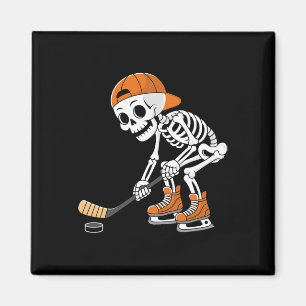 Funny Skeleton Hockey Player Cool Ice Skating  Magnet