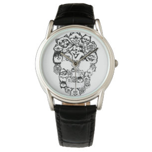Funny Skeleton Holding A Cat Halloween Watch
