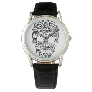Funny Skeleton Holding A Cat Halloween Watch