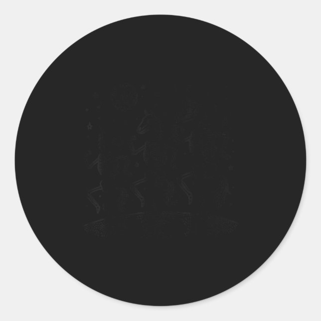 Funny Skeleton Horse Dancing Halloween Horse Lover Classic Round Sticker (Front)