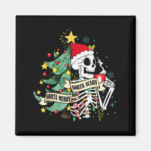 Funny Skeleton Hot Cocoa Sorta Merry Sorta Y Soky Magnet