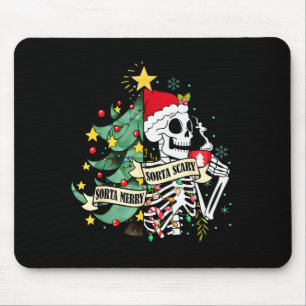 Funny Skeleton Hot Cocoa Sorta Merry Sorta Y Soky  Mouse Pad