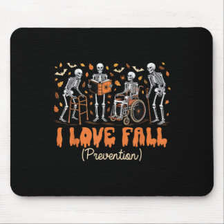 Funny Skeleton I Love Fall Prevention Fall Physica Mouse Pad