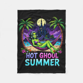 Funny Skeleton Ice Cream Hot Ghoul Summer Summerwe Fleece Blanket
