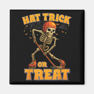 Funny Skeleton Ice Hockey Player Halloween Costume Magnet