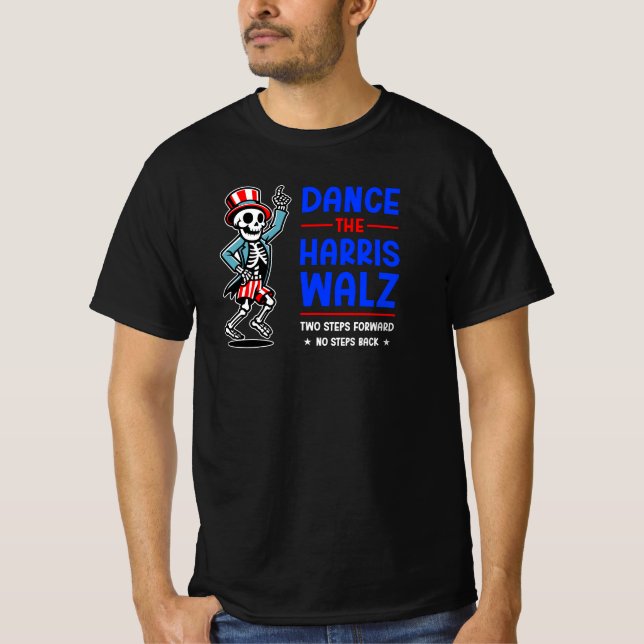 Funny Skeleton, Kamala Walz 2024, Forward Not Back T-Shirt (Front)