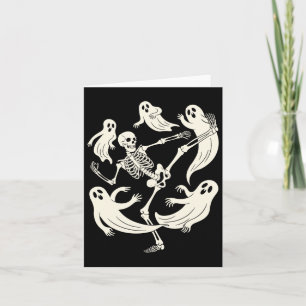 Funny Skeleton Karate Lovers Spooky Halloween Mart Card