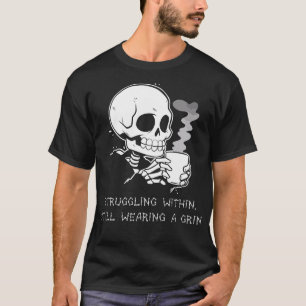 Funny Skeleton Lazy Costume Goth Men Women Funny H T-Shirt