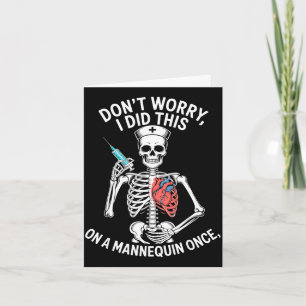 Funny skeleton nurse mannequin medical humorFunny  Card