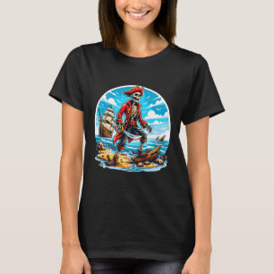 Funny Skeleton Pirate Tee Skull Halloween Skeleton