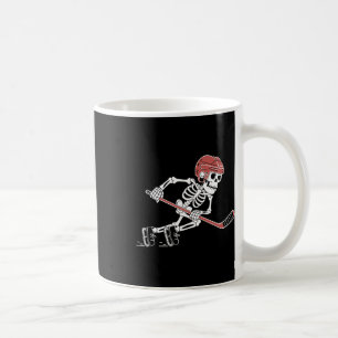 Funny Skeleton Playing Ice Hockey Lovers Spooky Ha Coffee Mug