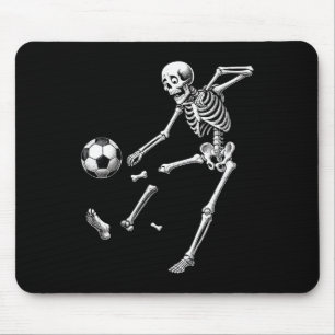 Funny Skeleton Playing Soccer, Halloween Soccer Bo Mouse Pad