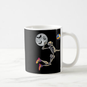 Funny Skeleton Playing Volleyll Happy Halloween Da Coffee Mug