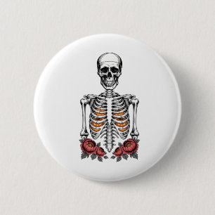Funny Skeleton Pumpkin Fall 6 Cm Round Badge