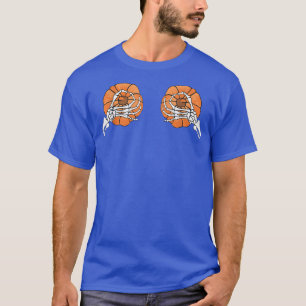 Funny Skeleton Pumpkin Hands Halloween Costume T-Shirt