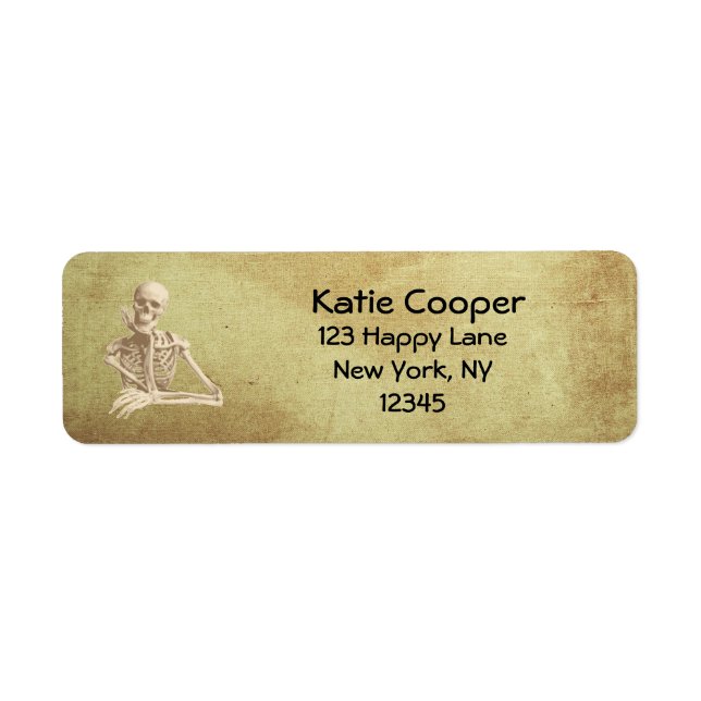 Funny Skeleton Return Address Label (Front)