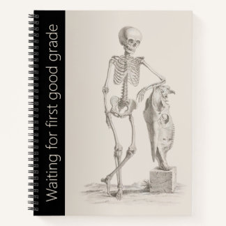 Funny Skeleton School, University Spiral Notebook