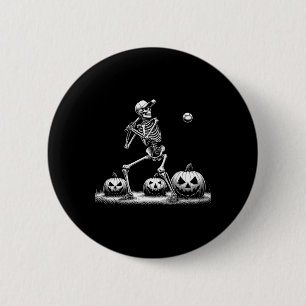 Funny Skeleton Sell Player Halloween Mens Womens K 6 Cm Round Badge