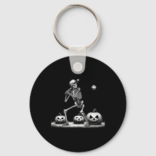 Funny Skeleton Sell Player Halloween Mens Womens K Key Ring