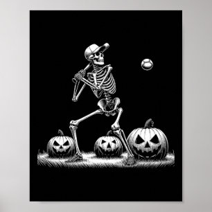 Funny Skeleton Sell Player Halloween Mens Womens K Poster