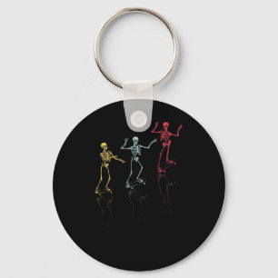 Funny Skeleton Skateboard Skateboarding Key Ring