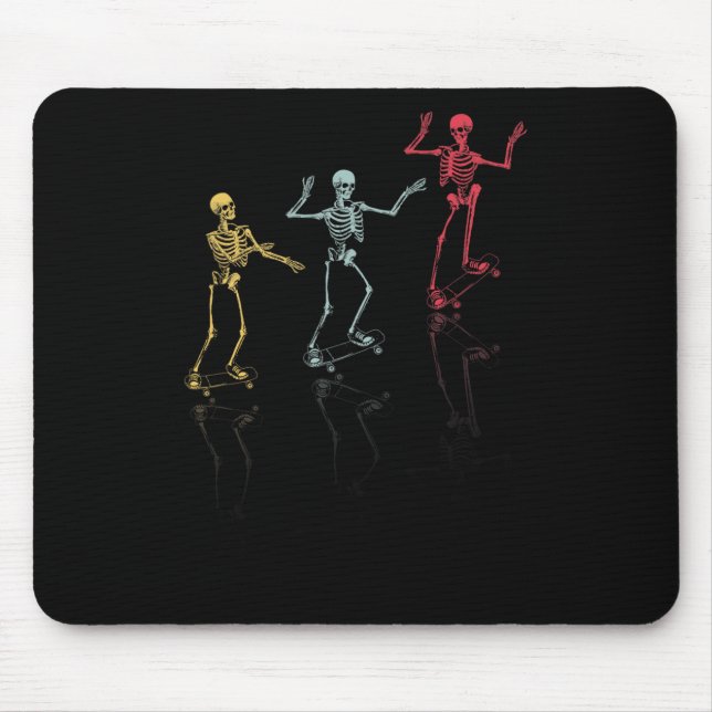 Funny Skeleton Skateboard Skateboarding  Mouse Pad (Front)