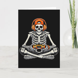 Funny Skeleton Skull Video Game Gamer Men Boys Hal Card