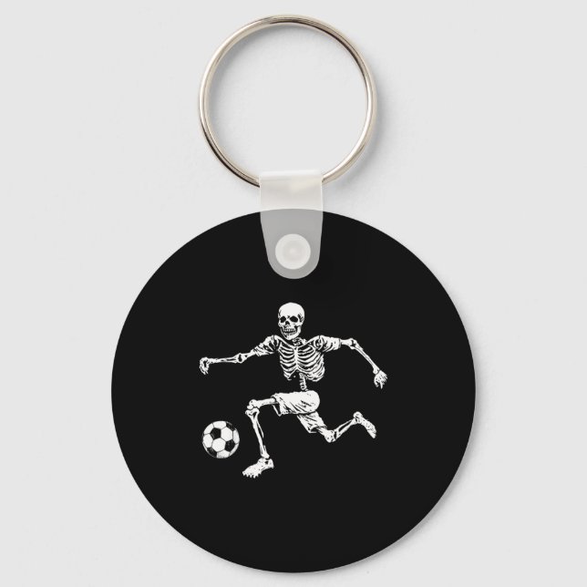 Funny Skeleton Soccer Ball _1  Key Ring (Front)