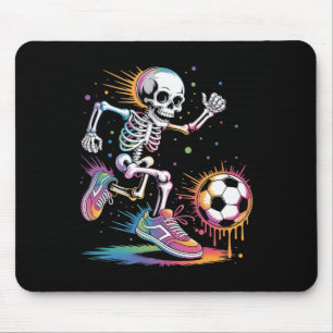 Funny Skeleton Soccer Drip Dripping Boy Youth Kids Mouse Pad