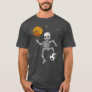 Funny Skeleton Soccer Halloween Boys Girls Kids Me T-Shirt