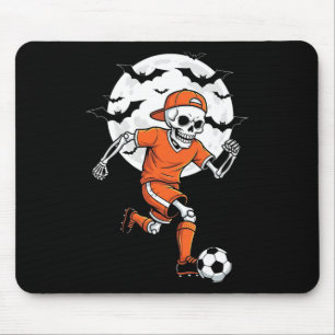 Funny Skeleton Soccer Halloween Costume Boys Kids Mouse Pad