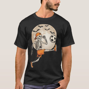 Funny Skeleton Soccer Halloween Costume Men Boys K T-Shirt
