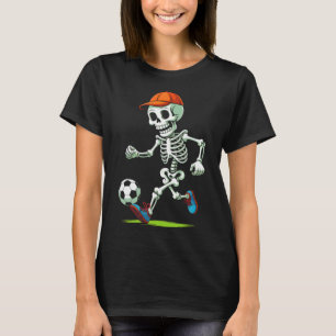 Funny Skeleton Soccer Halloween Costume Men Boys T T-Shirt