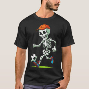 Funny Skeleton Soccer Halloween Costume Men Boys T T-Shirt