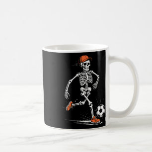 Funny Skeleton Soccer Men Boys Kids Halloween Cost Coffee Mug
