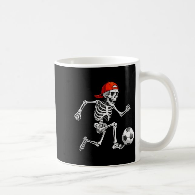 Funny Skeleton Soccer Men Boys Kids Halloween Cost Coffee Mug (Right)